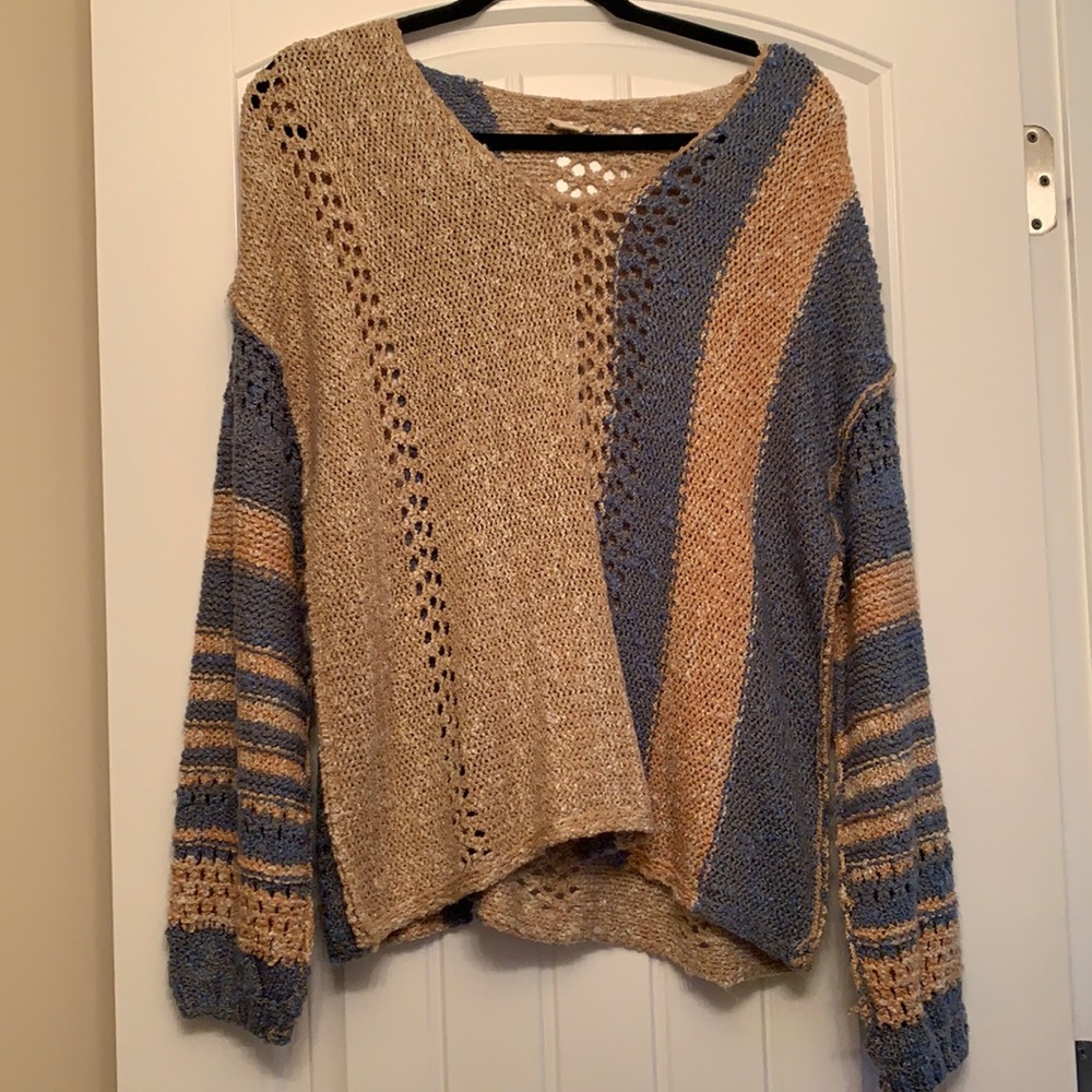 Medium Multi Color Knit Hem & Thread Boutique Sweater